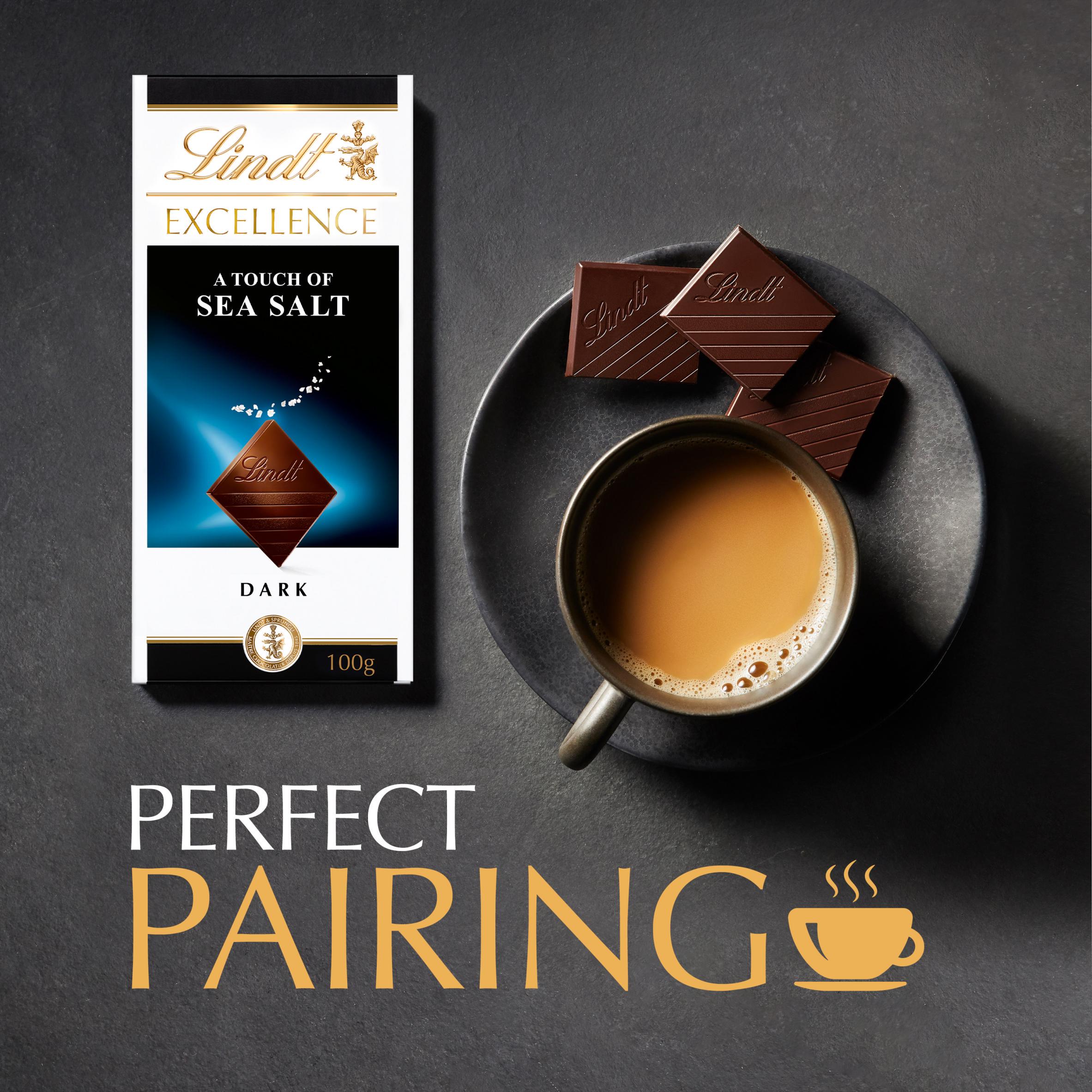 Lindt dark sea salt chocolate bar 100g, imported from the UK