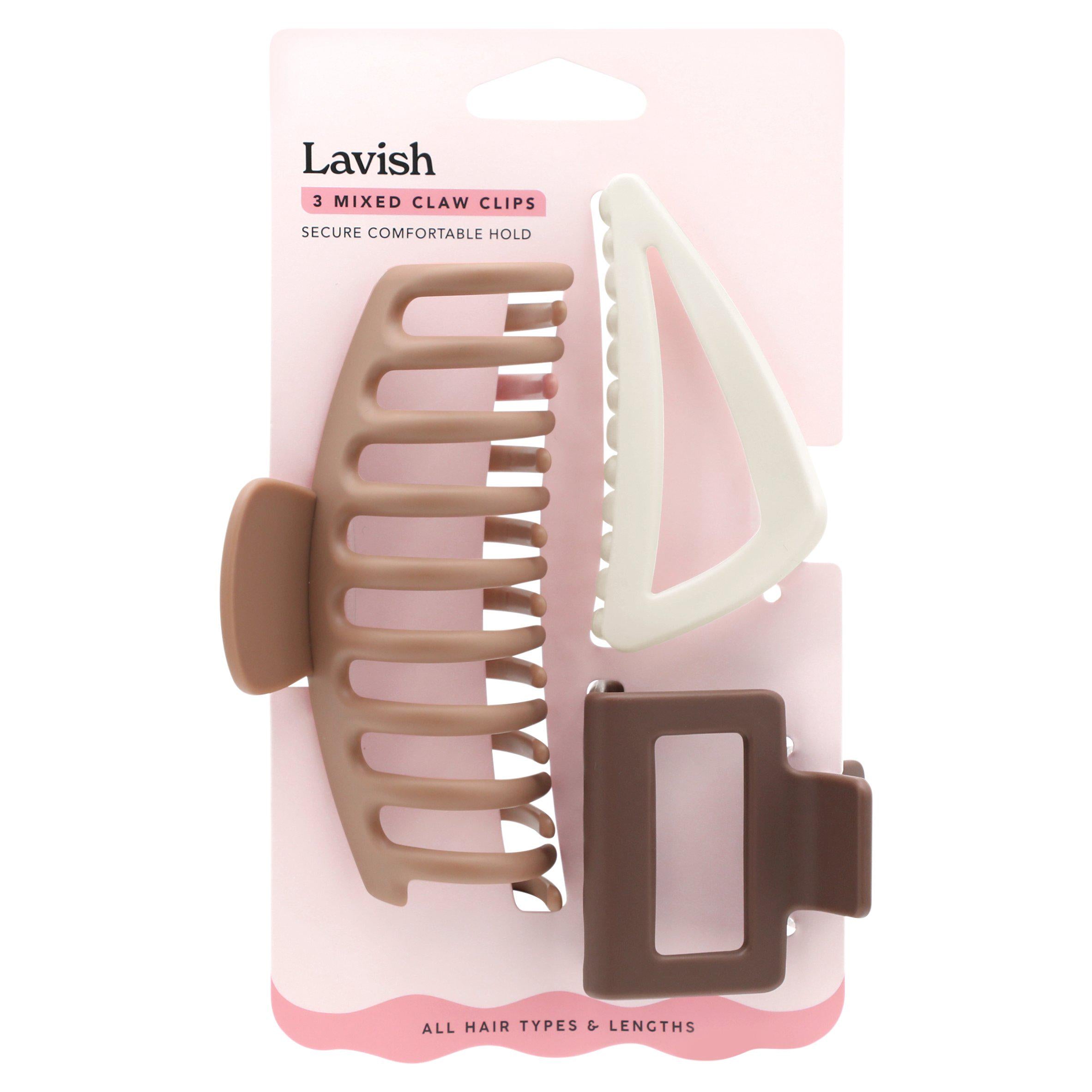 Lavish mixed claw clips 3-pack (British brand)