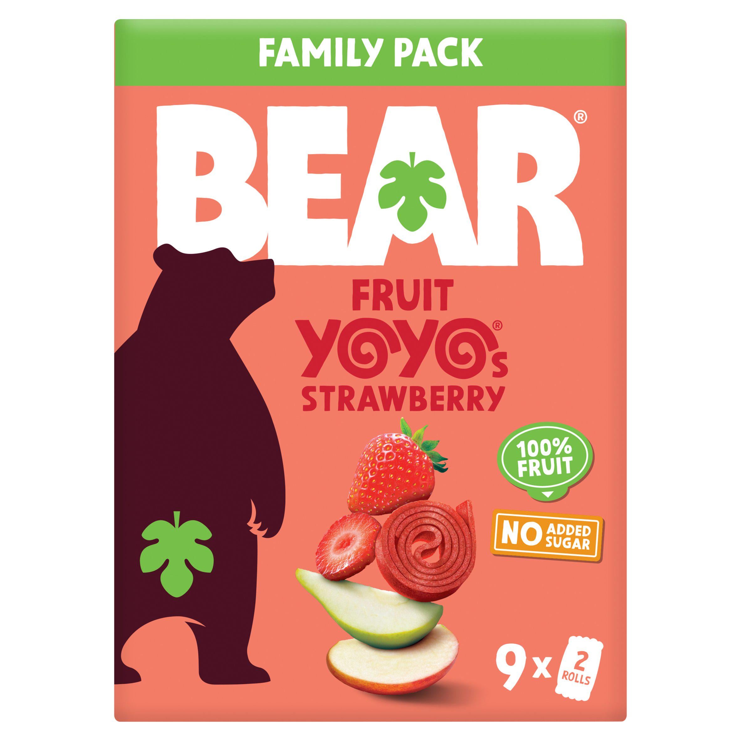 BEAR strawberry fruit yoyos family pack 9x20g - British product