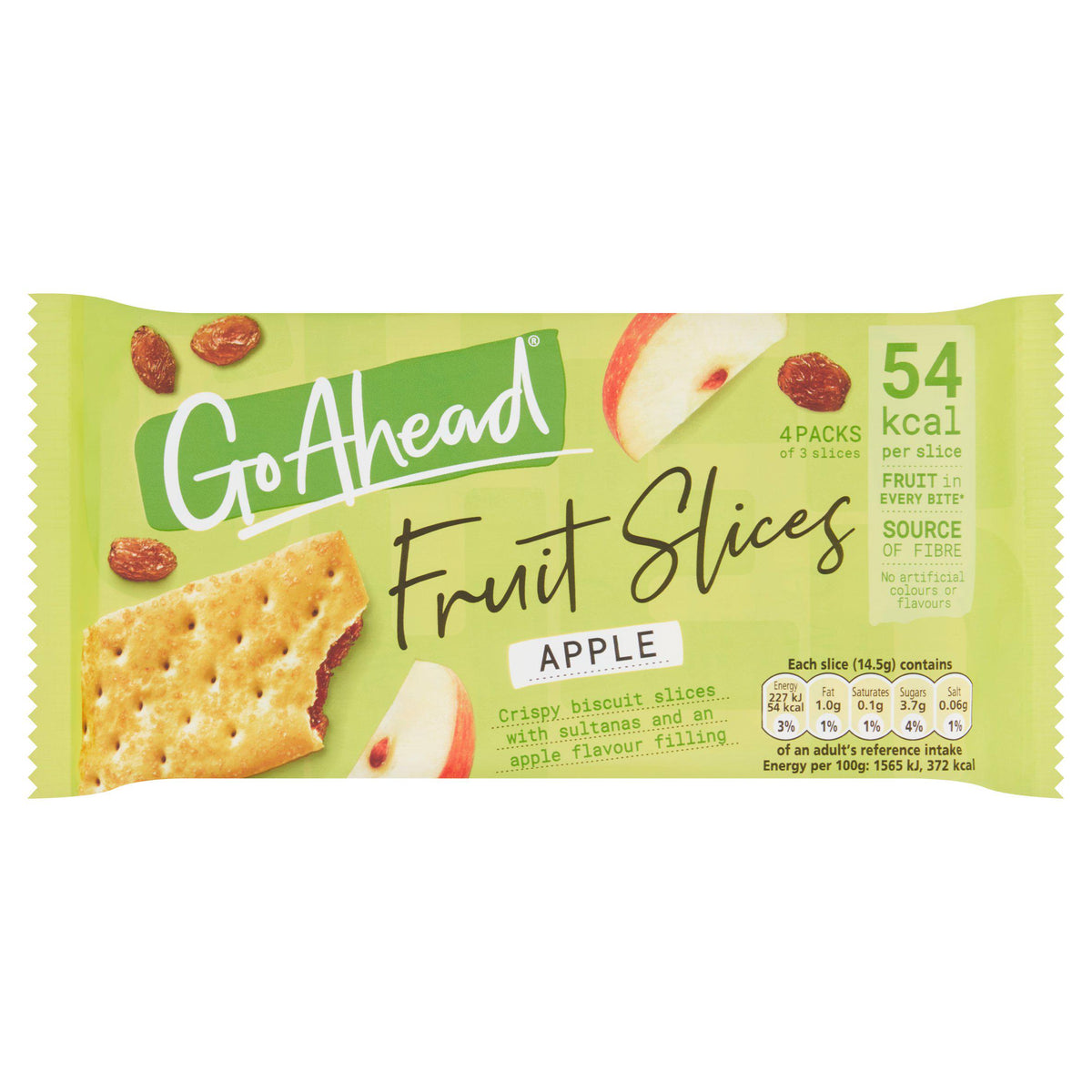 Go Ahead Apple Crispy Fruit Slices Snack Bars Multipack 4x43.6g