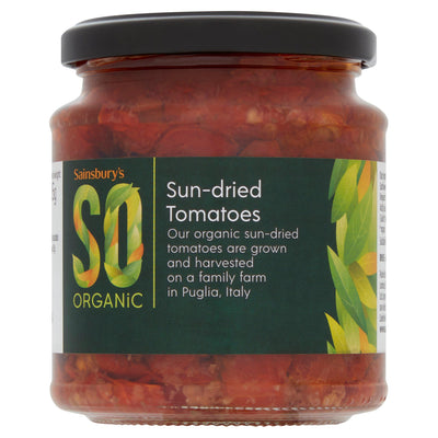 Sainsburys Sainsbury's SO Organic Sun Dried Tomatoes in Sunflower Oil with Garlic 280g- Buy online at McGrocer
