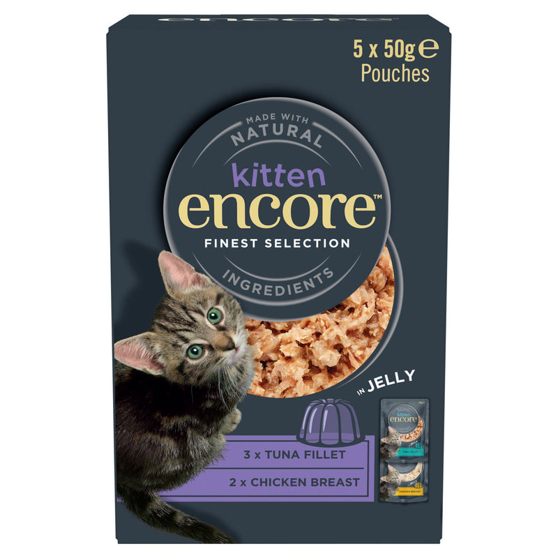Encore Kitten Cat Food Finest Selection in Jelly 5 x 50g, UK version