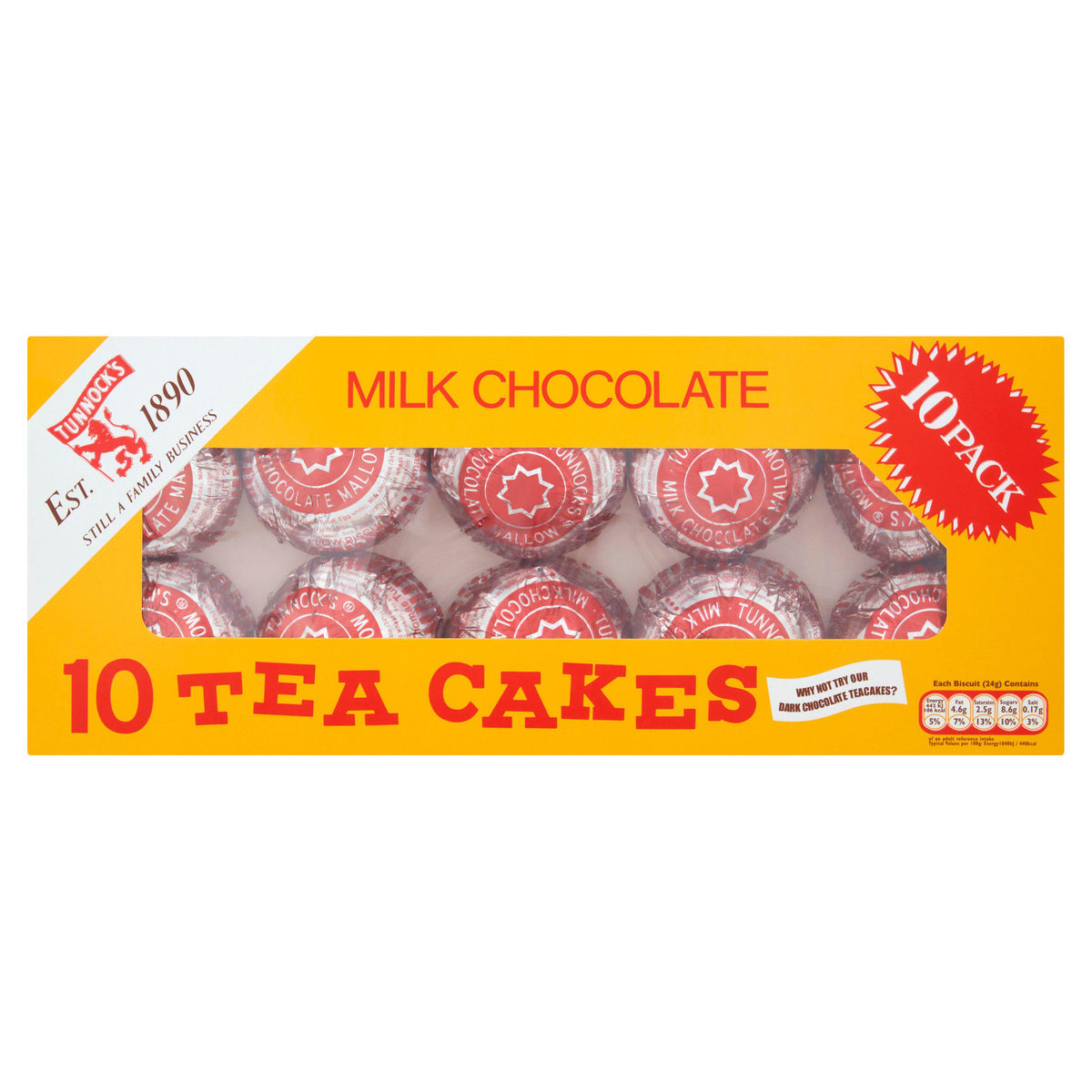 Tunnock's milk chocolate teacakes x10 - British product