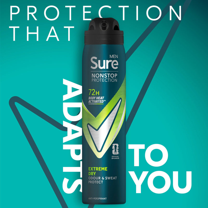 Sure antiperspirant deodorant Extreme Dry 250ml, imported from the UK
