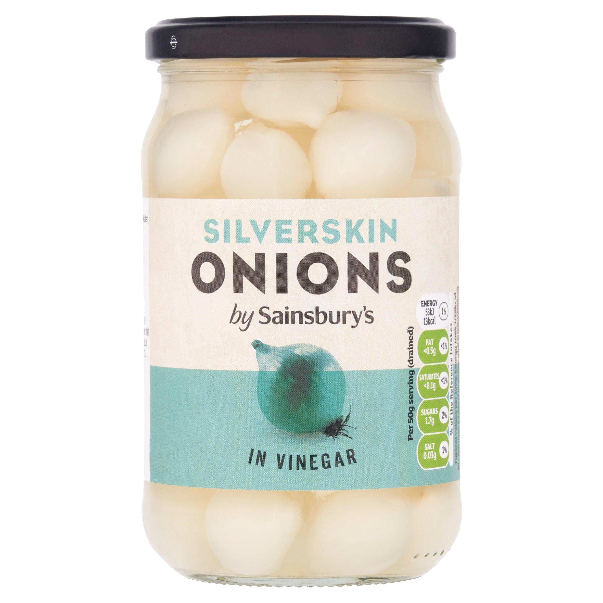 Sainsbury's silverskin pickled onions 440g, UK version