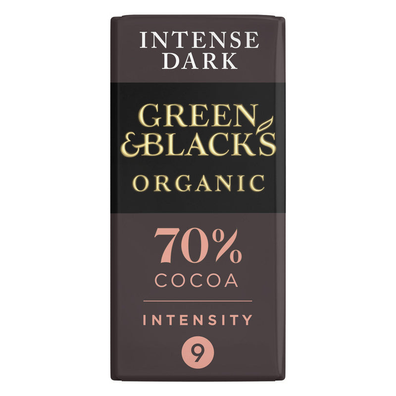 Green & Black's organic 70% dark chocolate bar 90g (British brand)