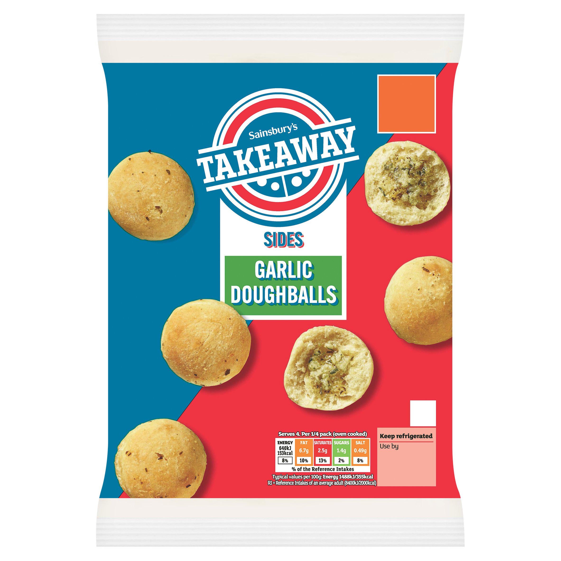 Sainsbury's garlic doughballs 165g, imported from the UK