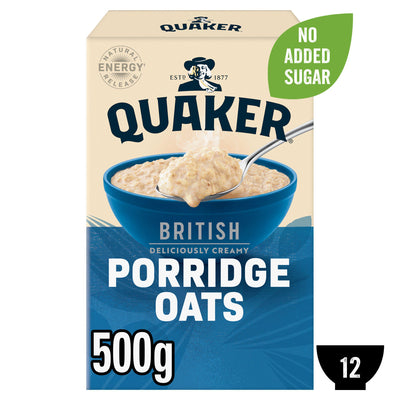 Sainsburys Quaker Rolled Porridge Oats Breakfast Cereal 500g- Buy online at McGrocer