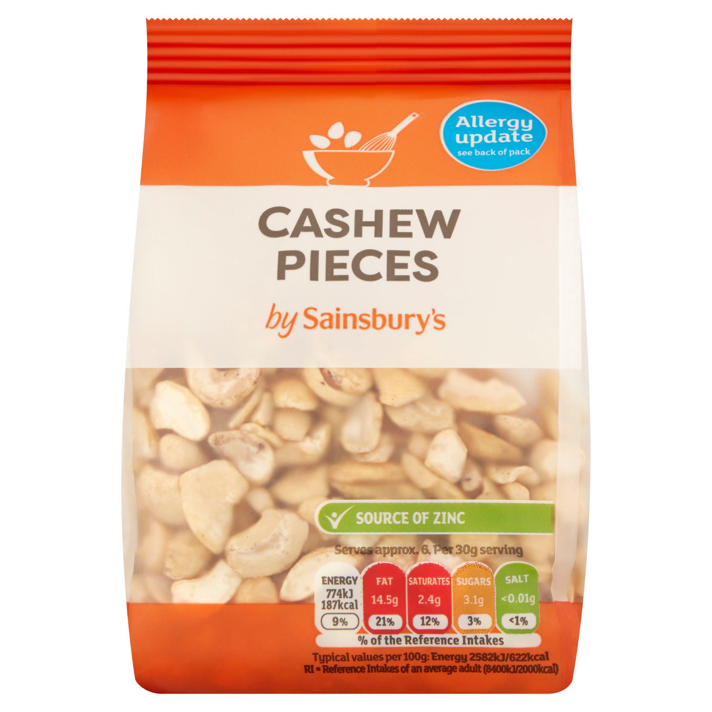 Sainsbury's Cashew Nut Pieces 200g (British brand)
