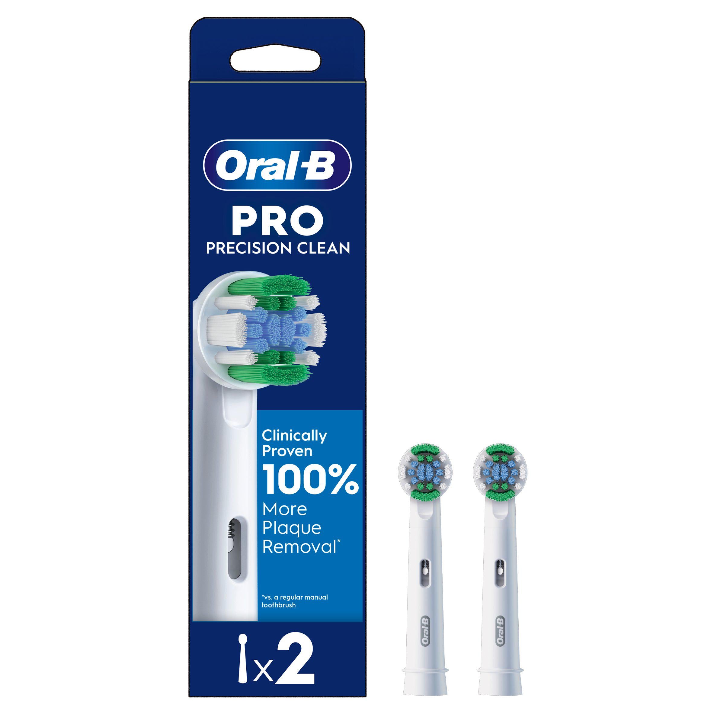 Oral-B Precision Clean toothbrush replacement heads x2, imported from the UK