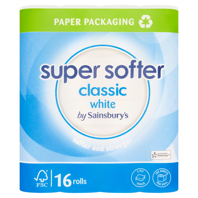 Sainsbury's Super Softer Classic toilet tissue 16 rolls, imported from the UK