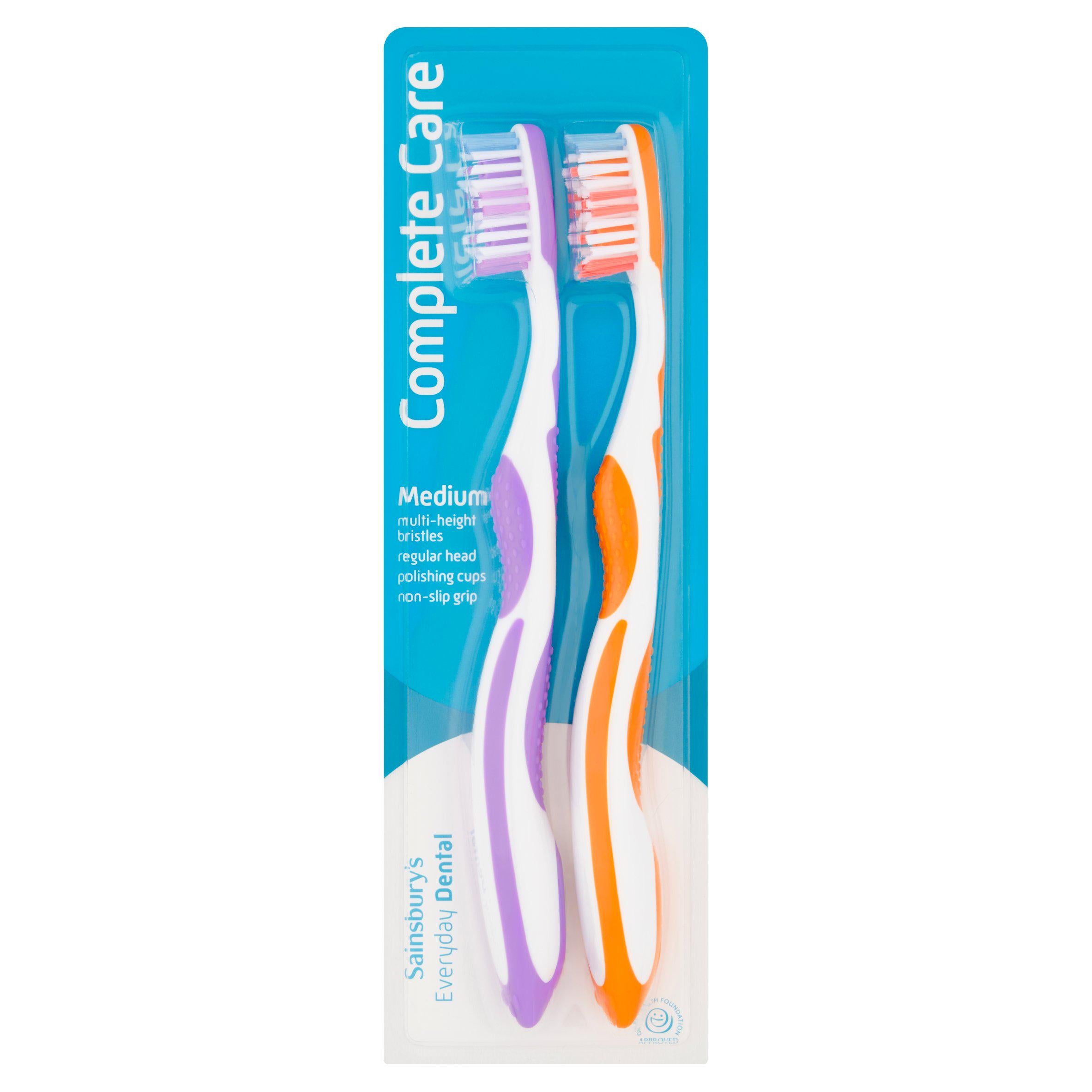 Sainsbury's Complete Care medium toothbrush pack of 2, UK version