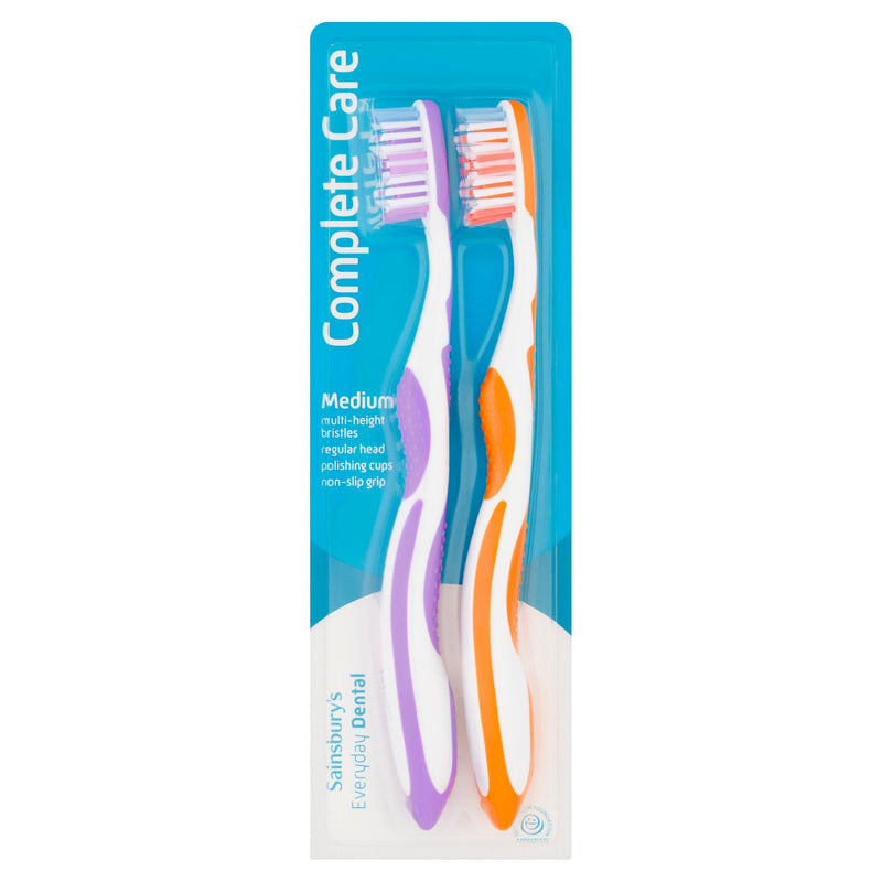 Sainsbury's Complete Care medium toothbrush pack of 2, UK version