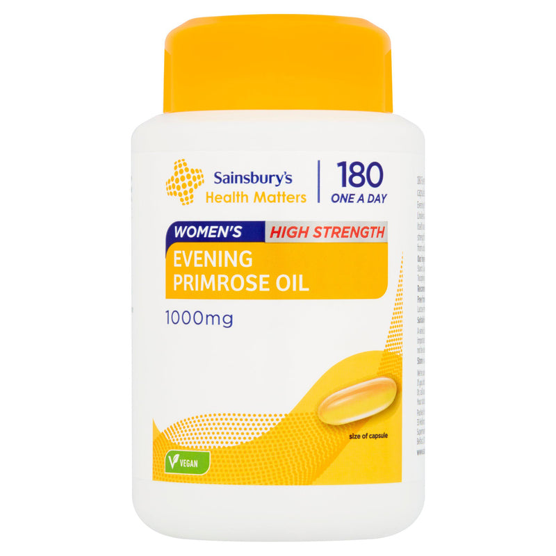 Sainsbury's Evening Primrose Oil 1000mg capsules 180 count (British brand)
