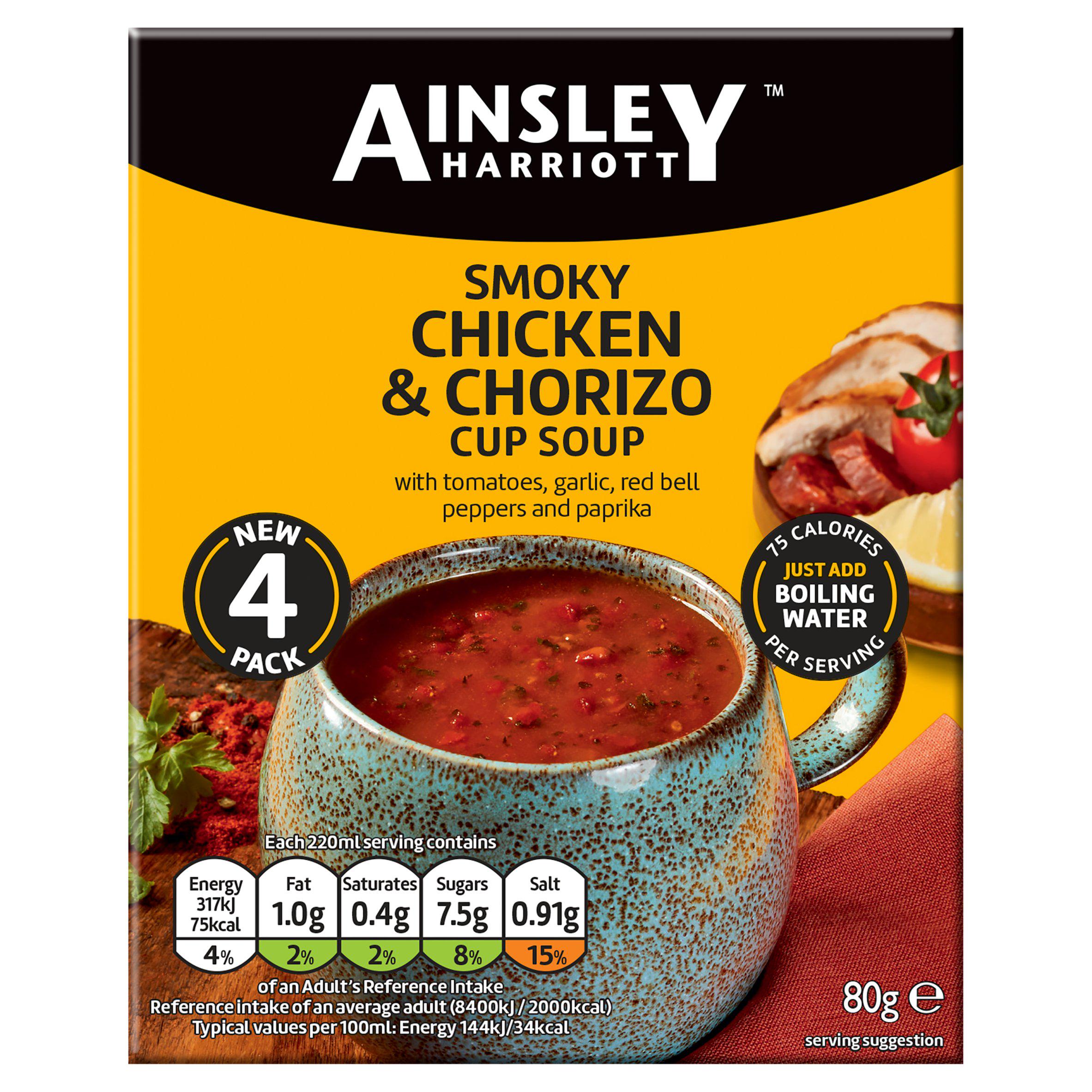 Ainsley Harriott Smoky Chicken and Chorizo cup soup 80g (British brand)