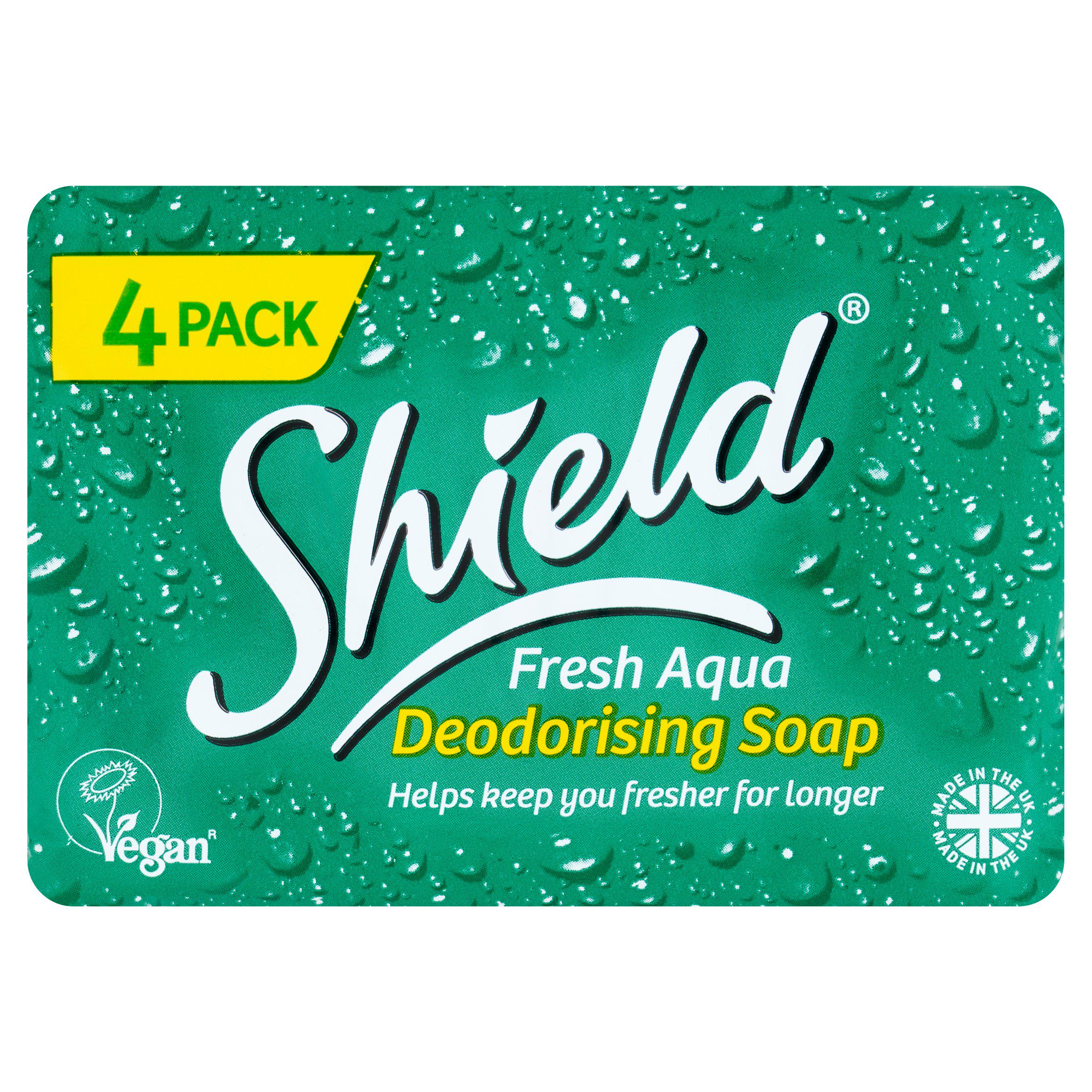 Shield Aqua Soap Bars Pack 4x115g (British brand)