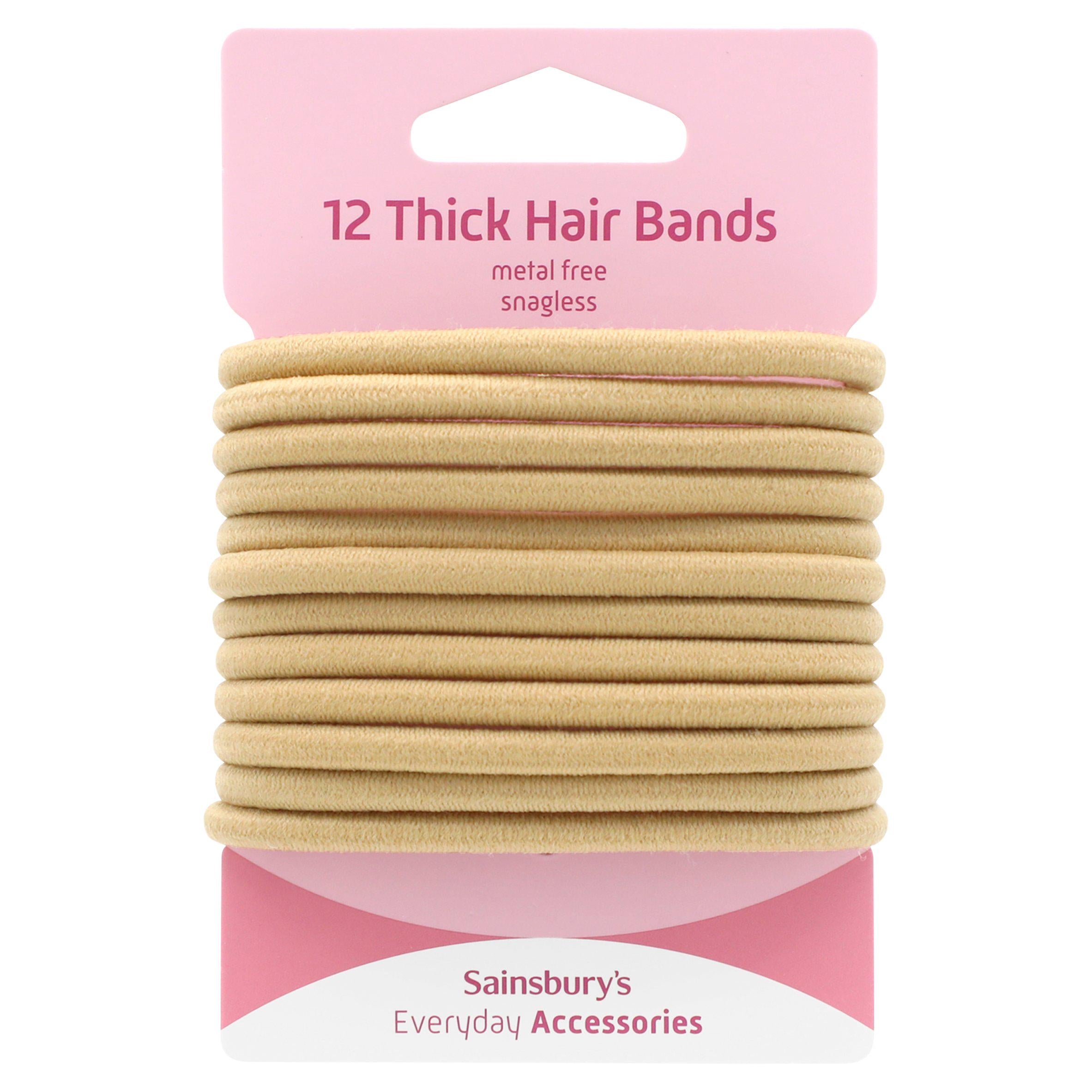 Sainsbury's thick blonde hair bands pack of 12 (British brand)