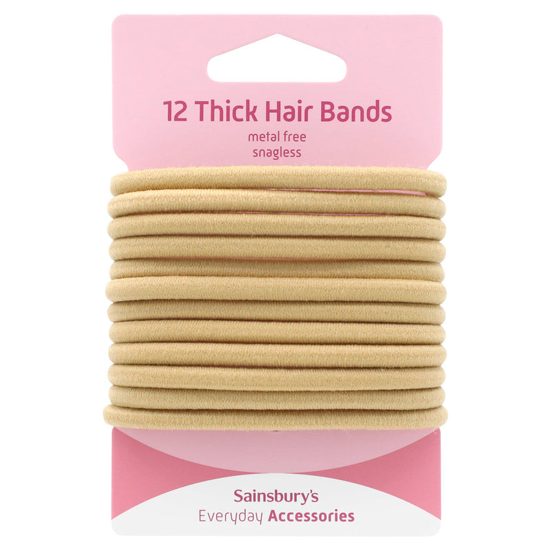 Sainsbury's thick blonde hair bands pack of 12 (British brand)