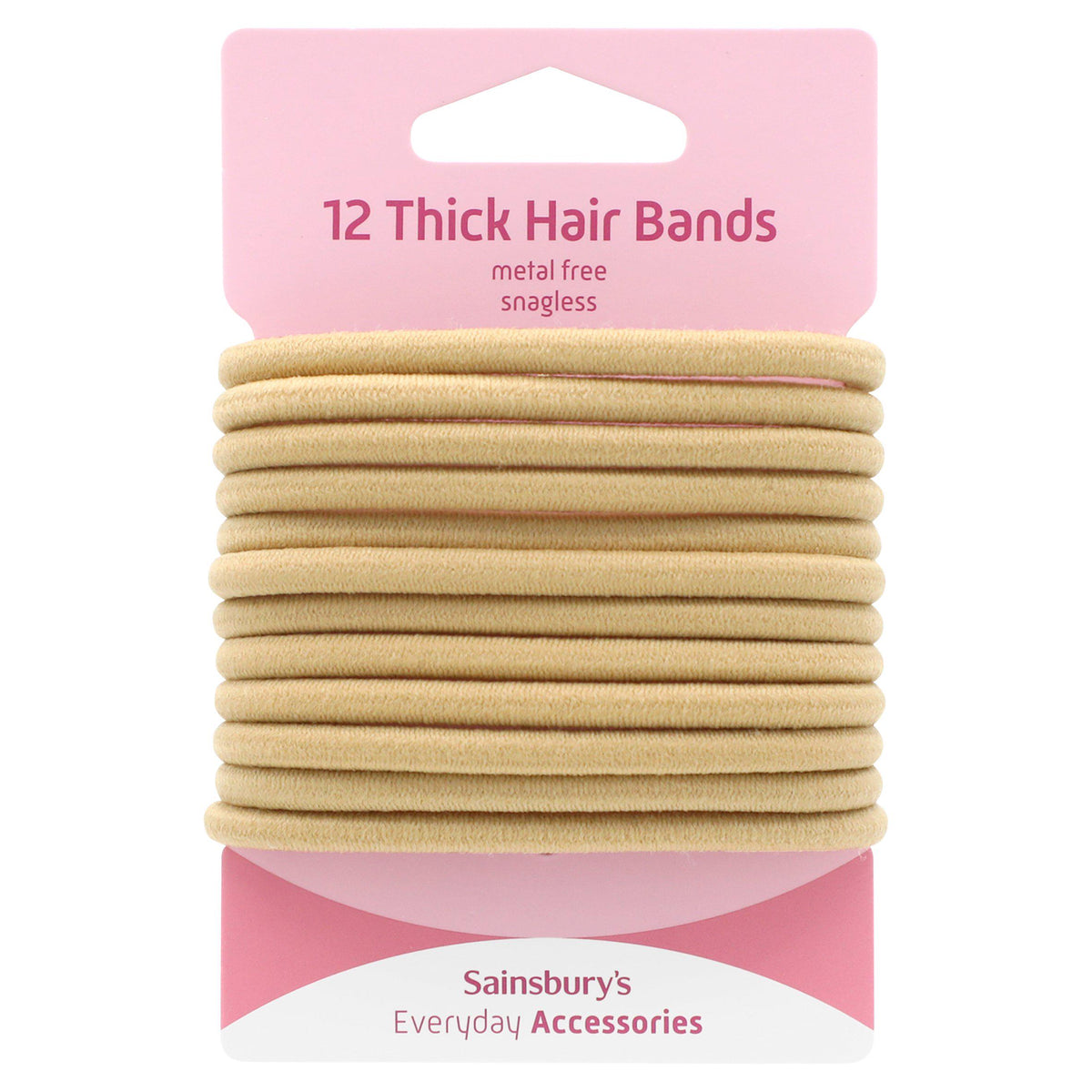 Sainsbury's thick blonde hair bands pack of 12 (British brand)