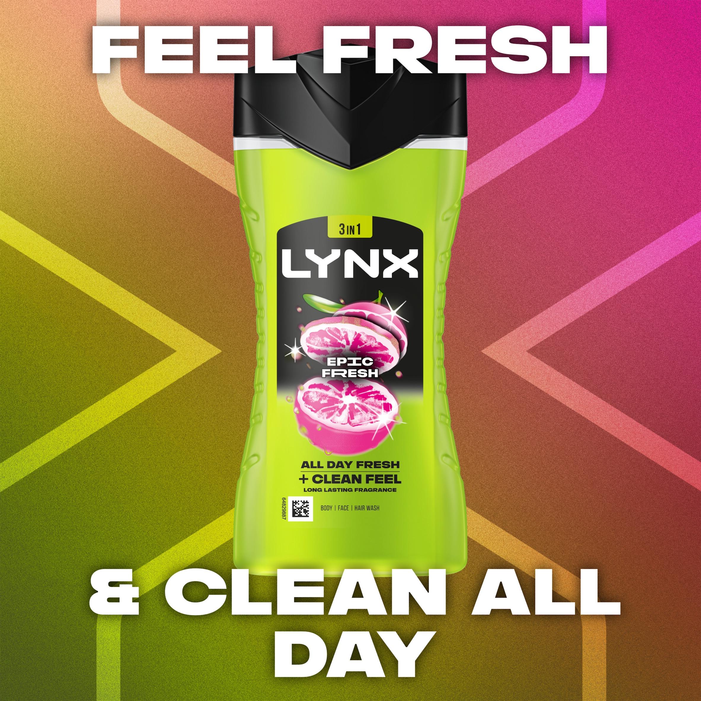 Lynx Epic Fresh shower gel 225ml, imported from the UK
