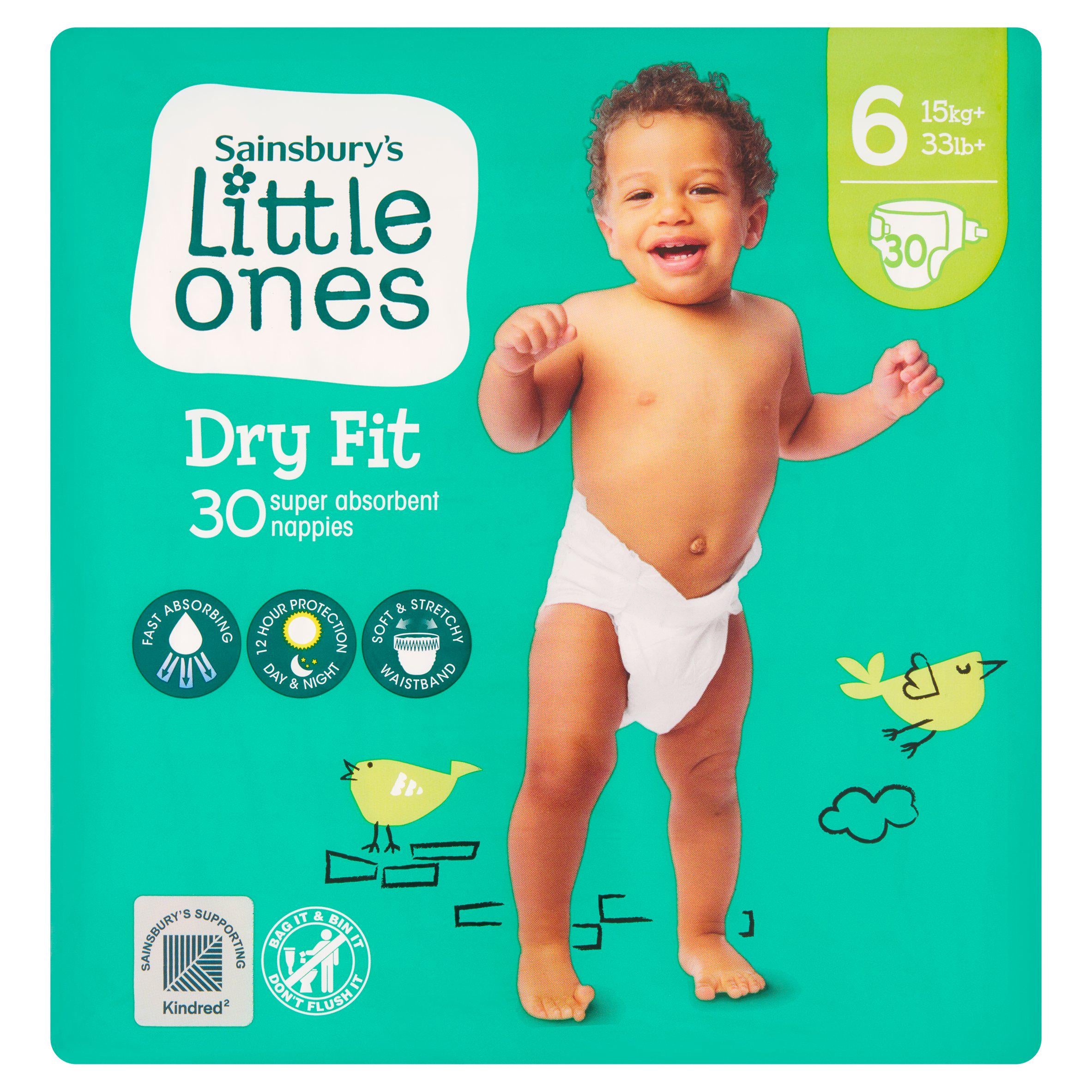 Sainsbury's Little Ones Dry Fit nappies size 6 - British product