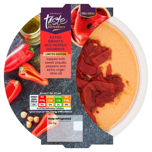 Sainsbury's Extra Smooth Red Pepper Houmous Summer Edition, Taste the Difference 170g