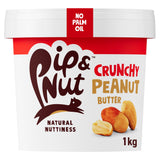 Pip Nut Crunchy Peanut Butter 1kg jar, imported from the UK