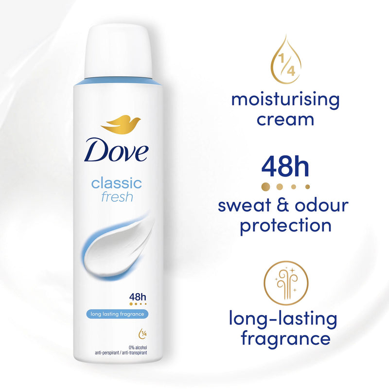 Dove classic antiperspirant deodorant spray 150ml - British product