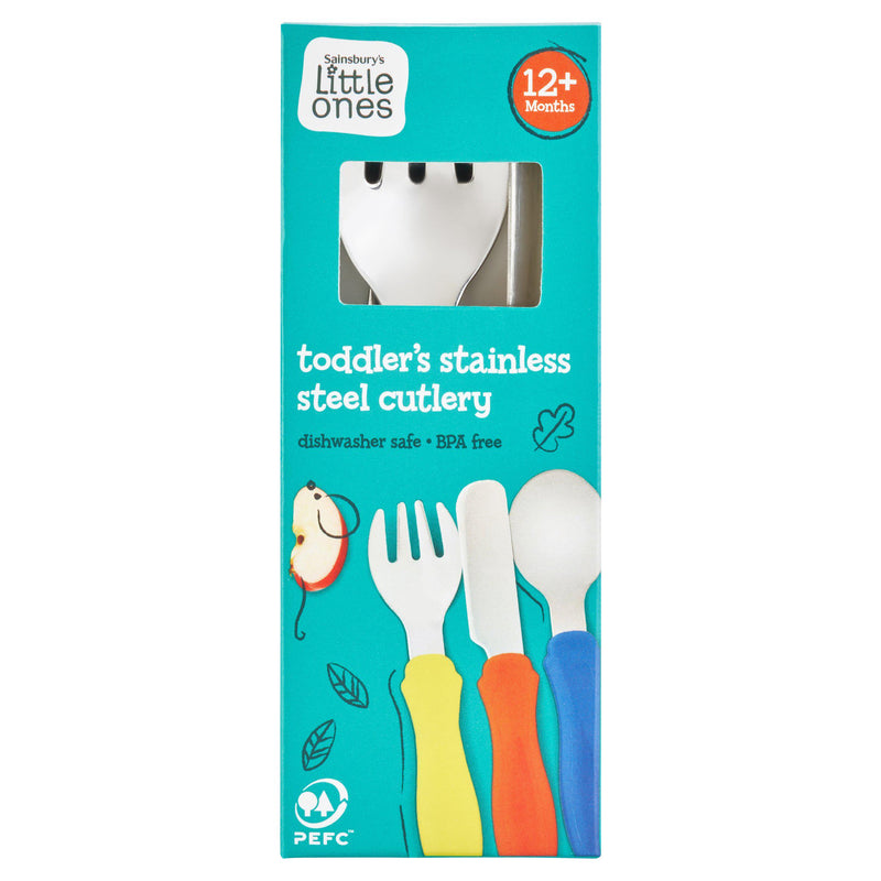 Sainsbury's toddler stainless steel cutlery set, UK version