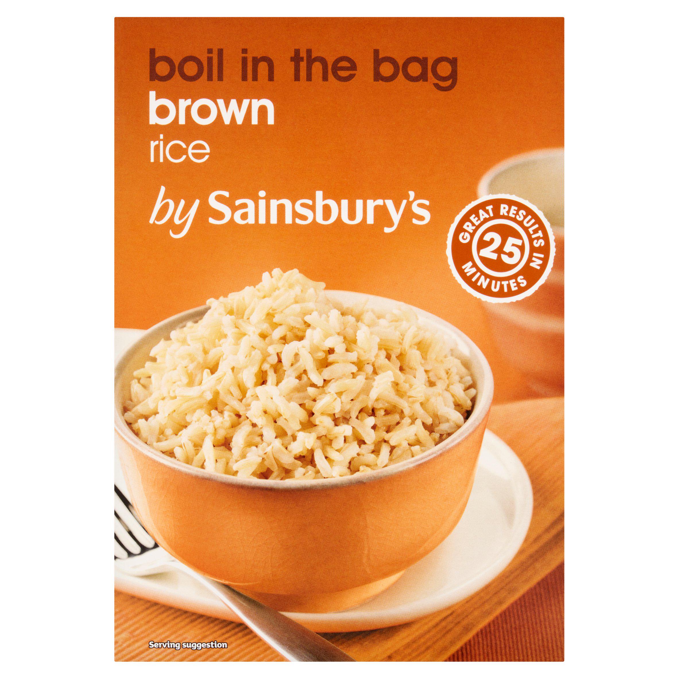 Sainsbury's boil in the bag brown rice 4x125g, UK version