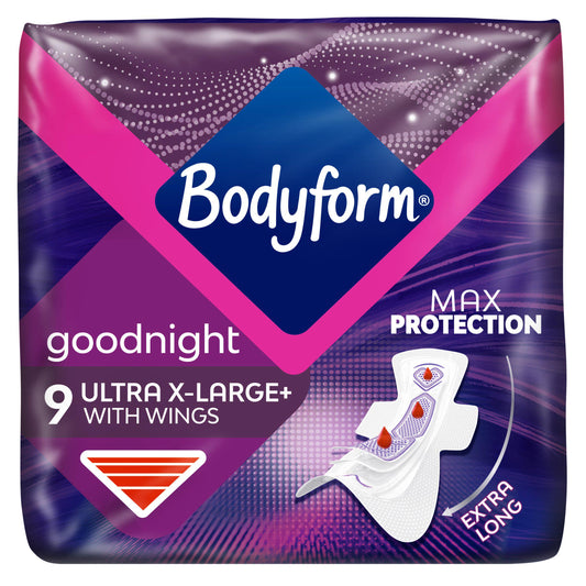 Bodyform Ultra Night Extra Large Sanitary Towels Wings x9 GOODS Sainsburys   