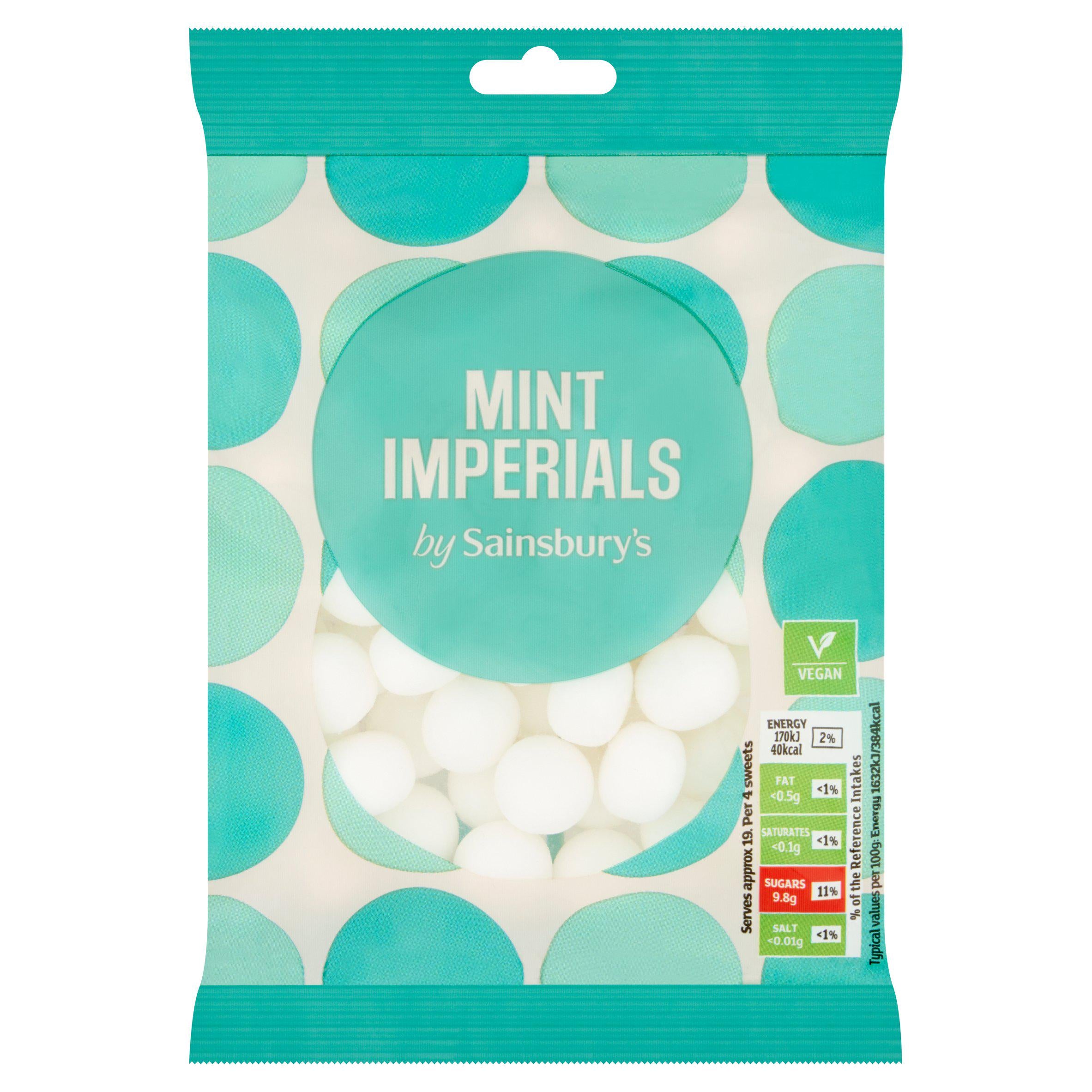 Sainsbury's Mint Imperials sweets 200g (British brand)
