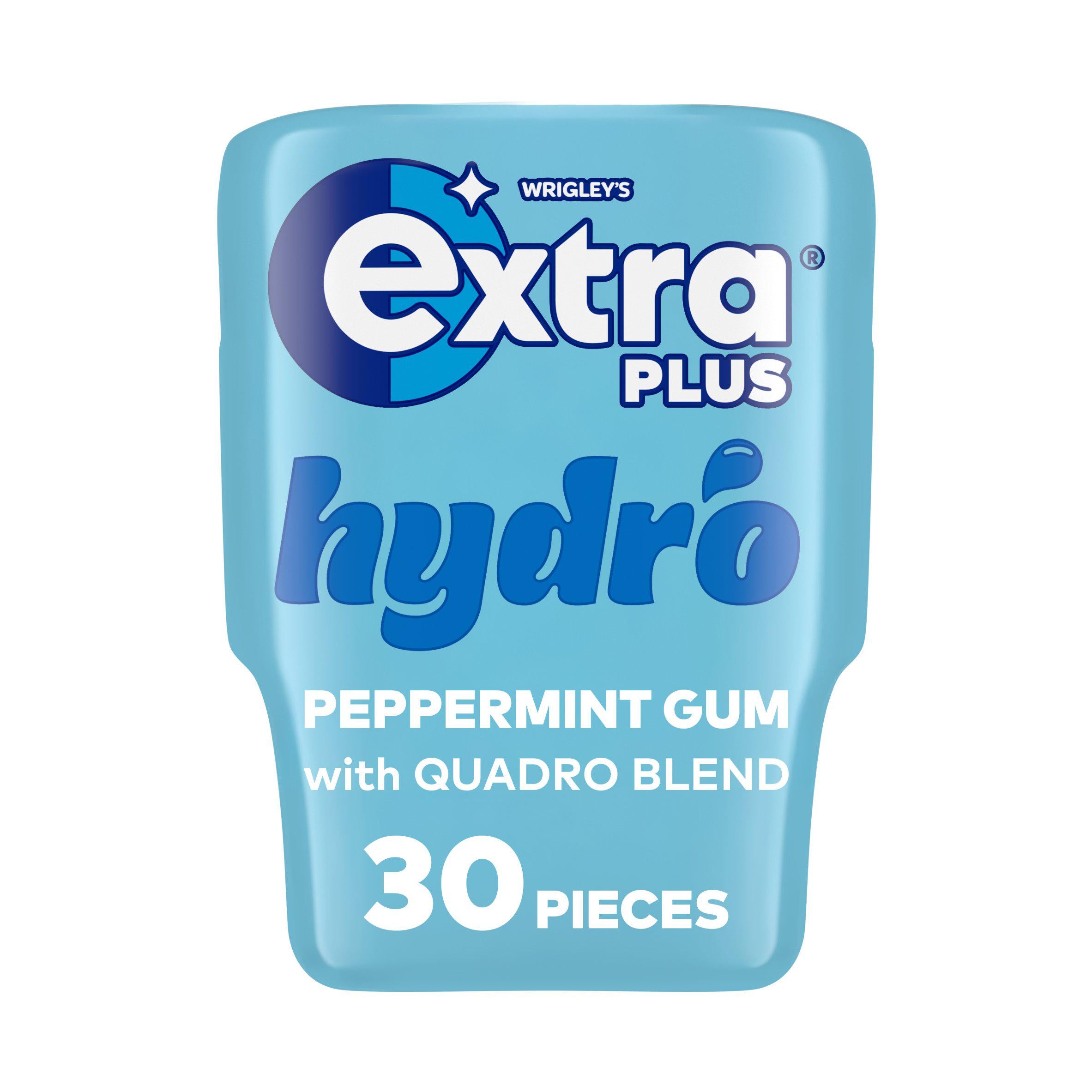 Extra Plus Hydro sugarfree gum 30-count bottle (British brand)