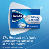 Panadol Paracetamol Liquid Capsules 16 pack 500mg (British brand)