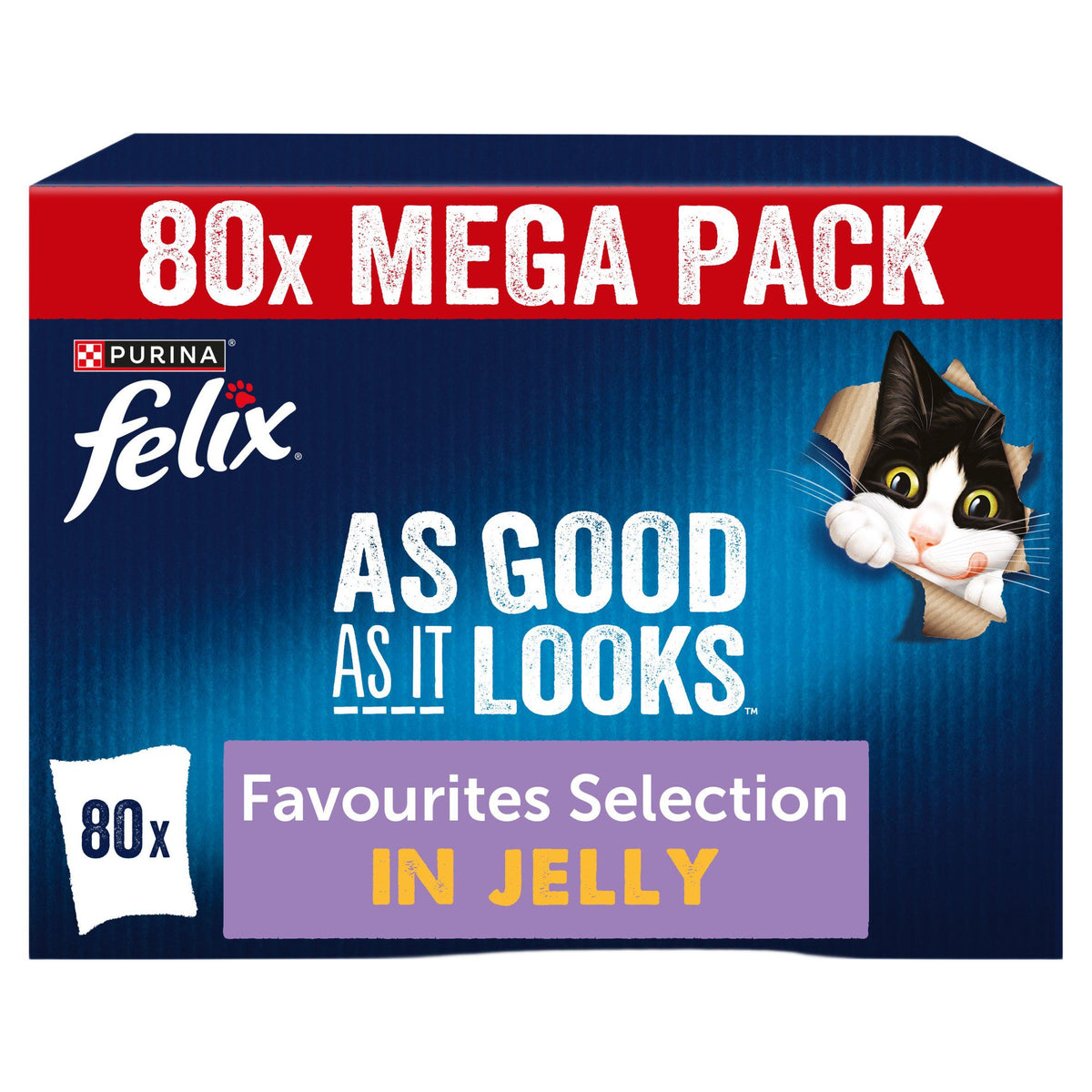 Felix wet cat food pouch selection 80 x 85g - British product