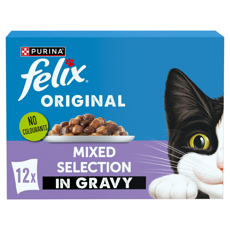 Felix Mixed Selection Gravy wet cat food 12x85g, UK version