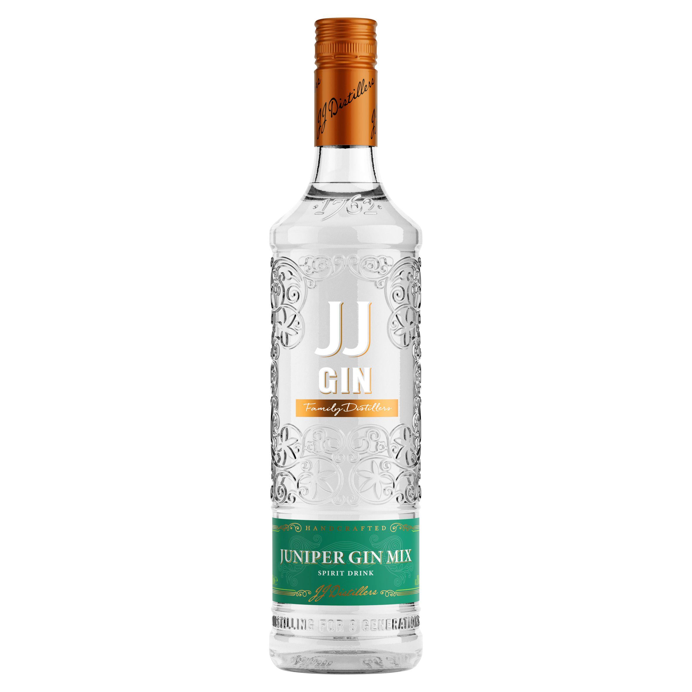 JJ Gin Mix Spirit Drink 70cl, imported from the UK