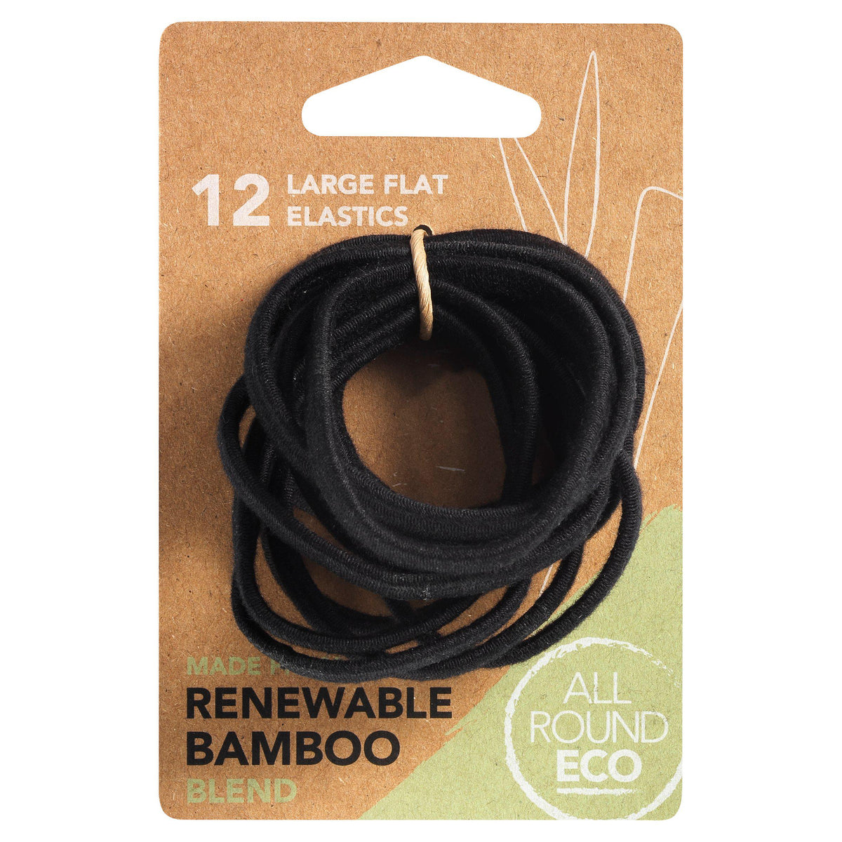 All Round Eco large flat hair elastics x12 (British brand)