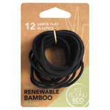 All Round Eco large flat hair elastics x12 (British brand)