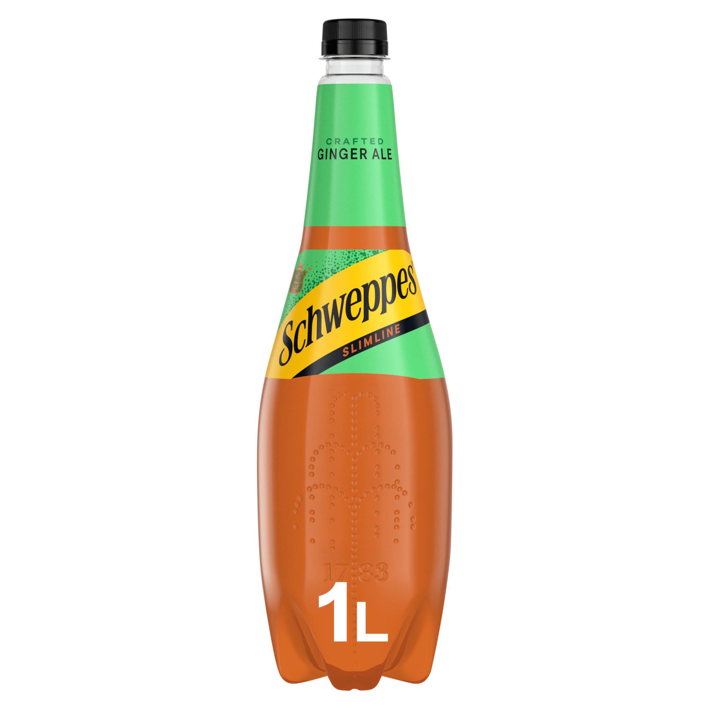 Schweppes Slimline Ginger Ale 1L, imported from the UK