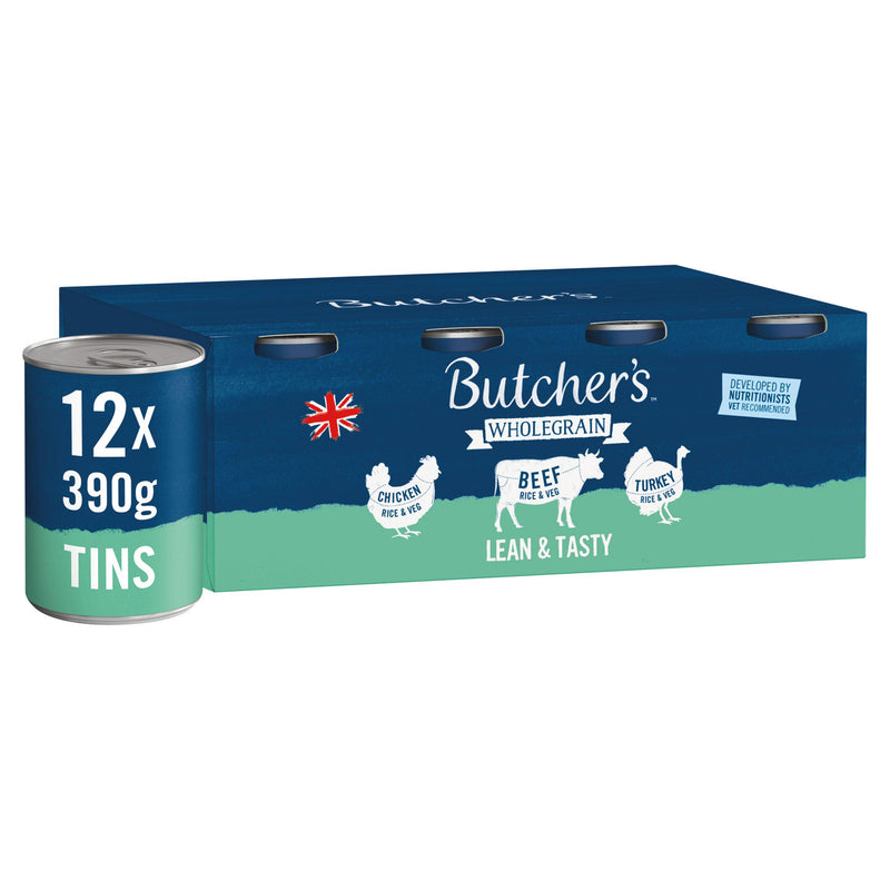 Butcher's Lean & Tasty dog food 12 pack, imported from the UK