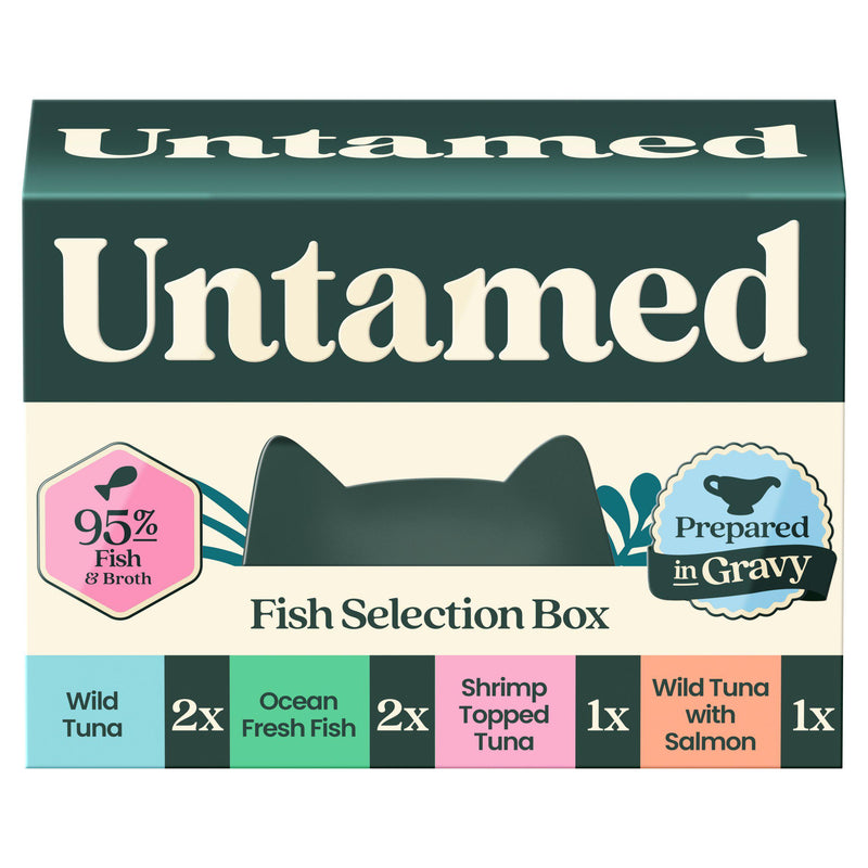 Untamed wet cat food fish selection box 6 x 75g, UK version