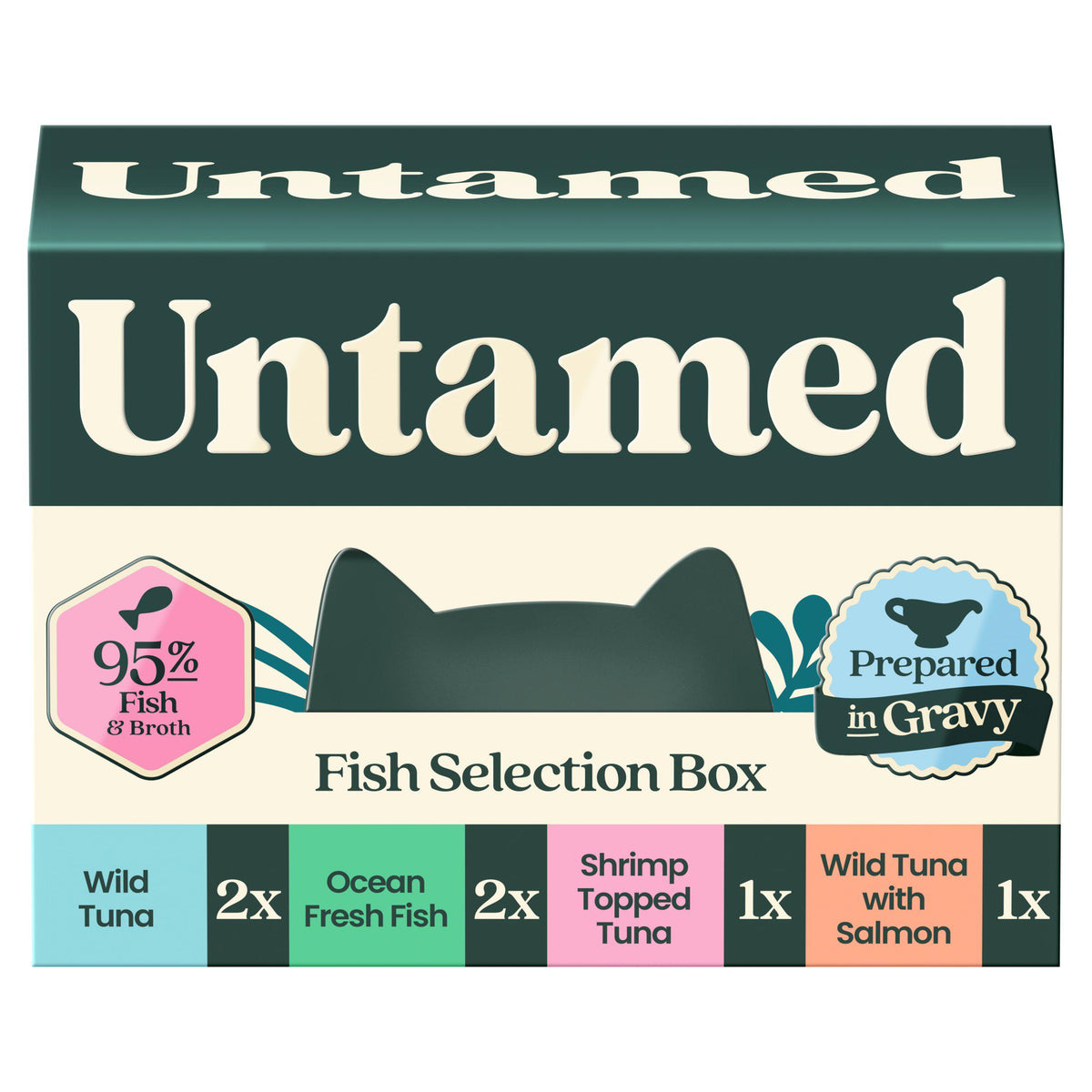 Untamed wet cat food fish selection box 6 x 75g, UK version