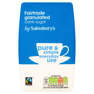 Sainsburys Sainsbury's Fairtrade White Granulated Sugar 1kg- Buy online at McGrocer