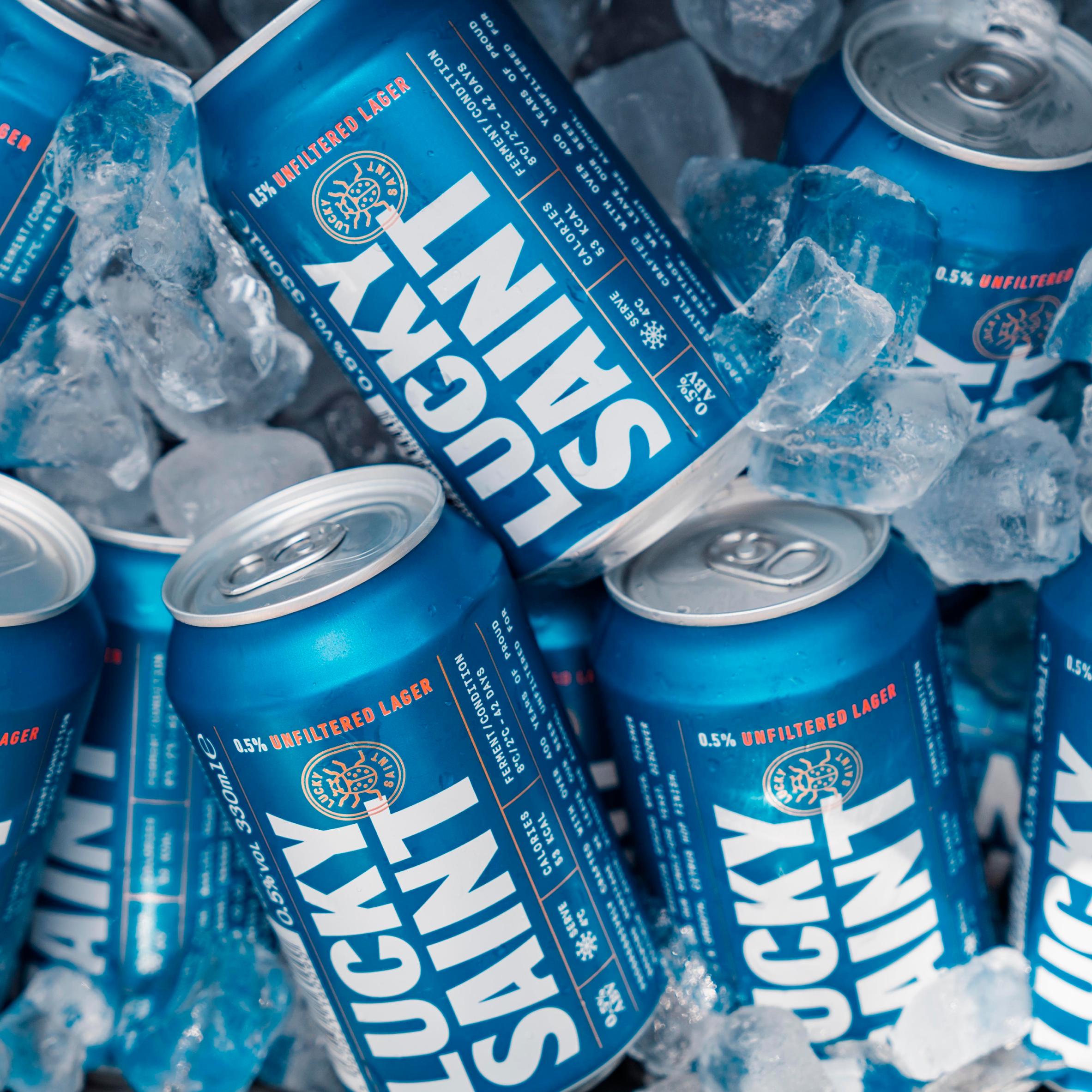Lucky Saint low alcohol lager 0.5% 4 x 330ml, UK version