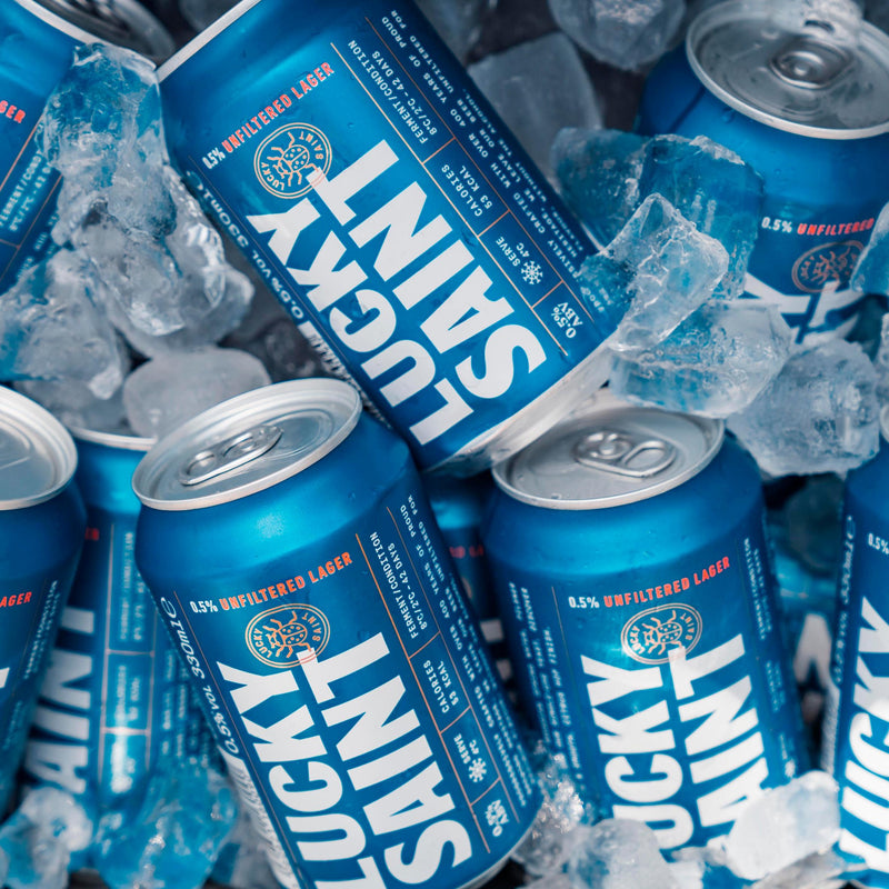 Lucky Saint low alcohol lager 0.5% 4 x 330ml, UK version
