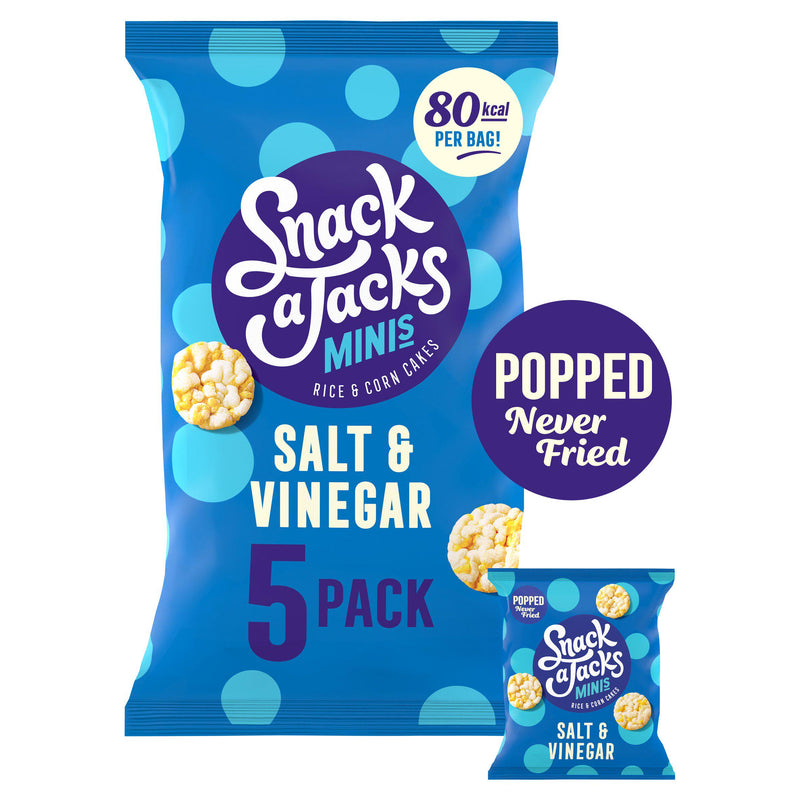 Snack a Jacks salt and vinegar rice cakes multipack, imported from the UK