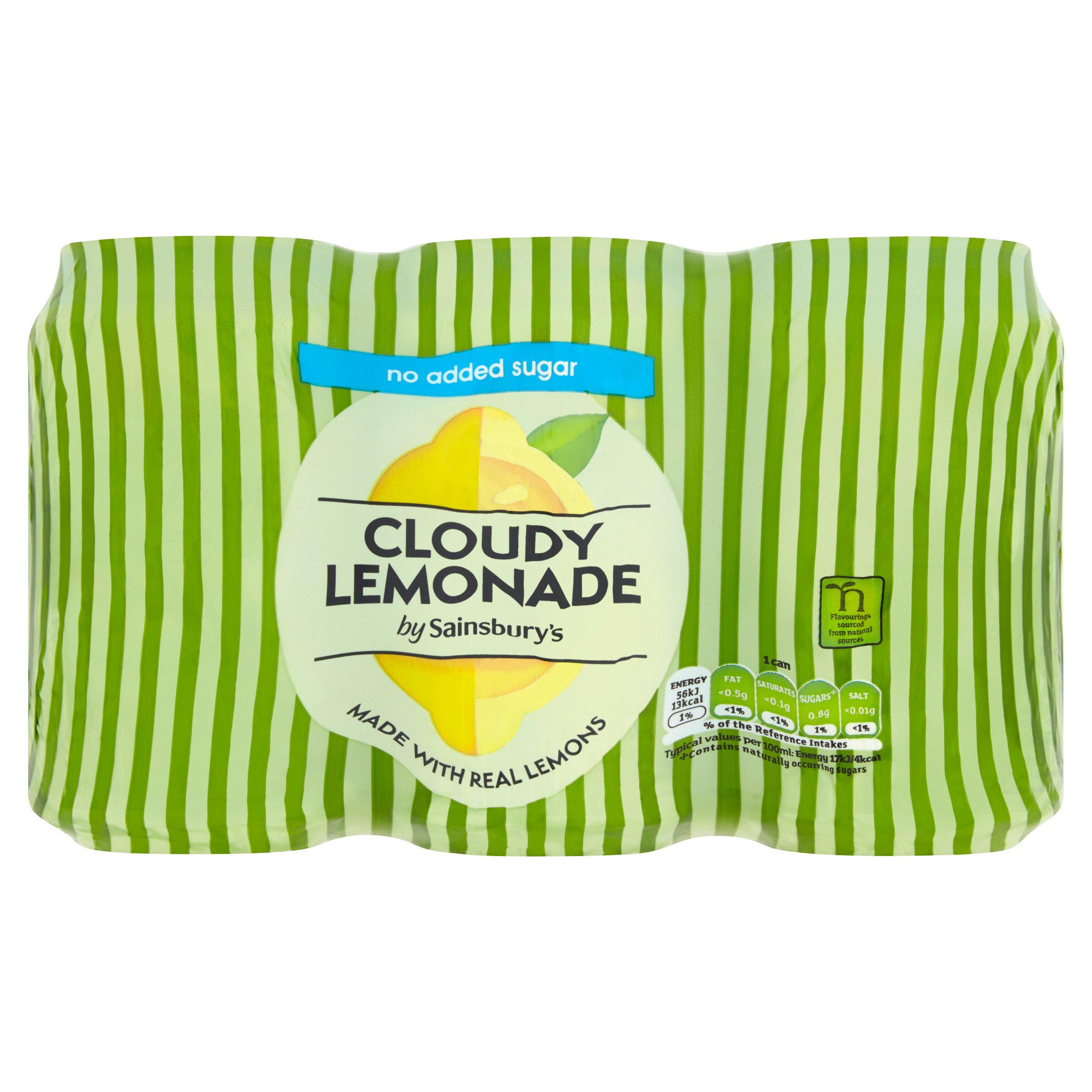 Sainsbury's Diet Cloudy Lemonade 6x330ml cans (British brand)