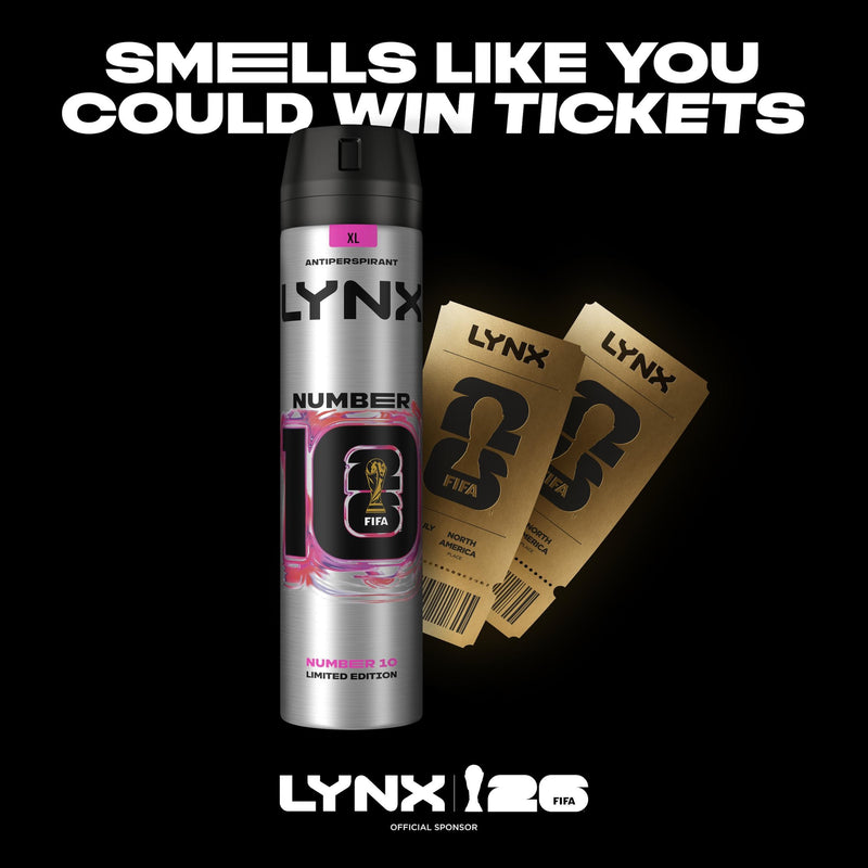 Lynx antiperspirant deodorant spray FIFA Number 10 250ml (British brand)
