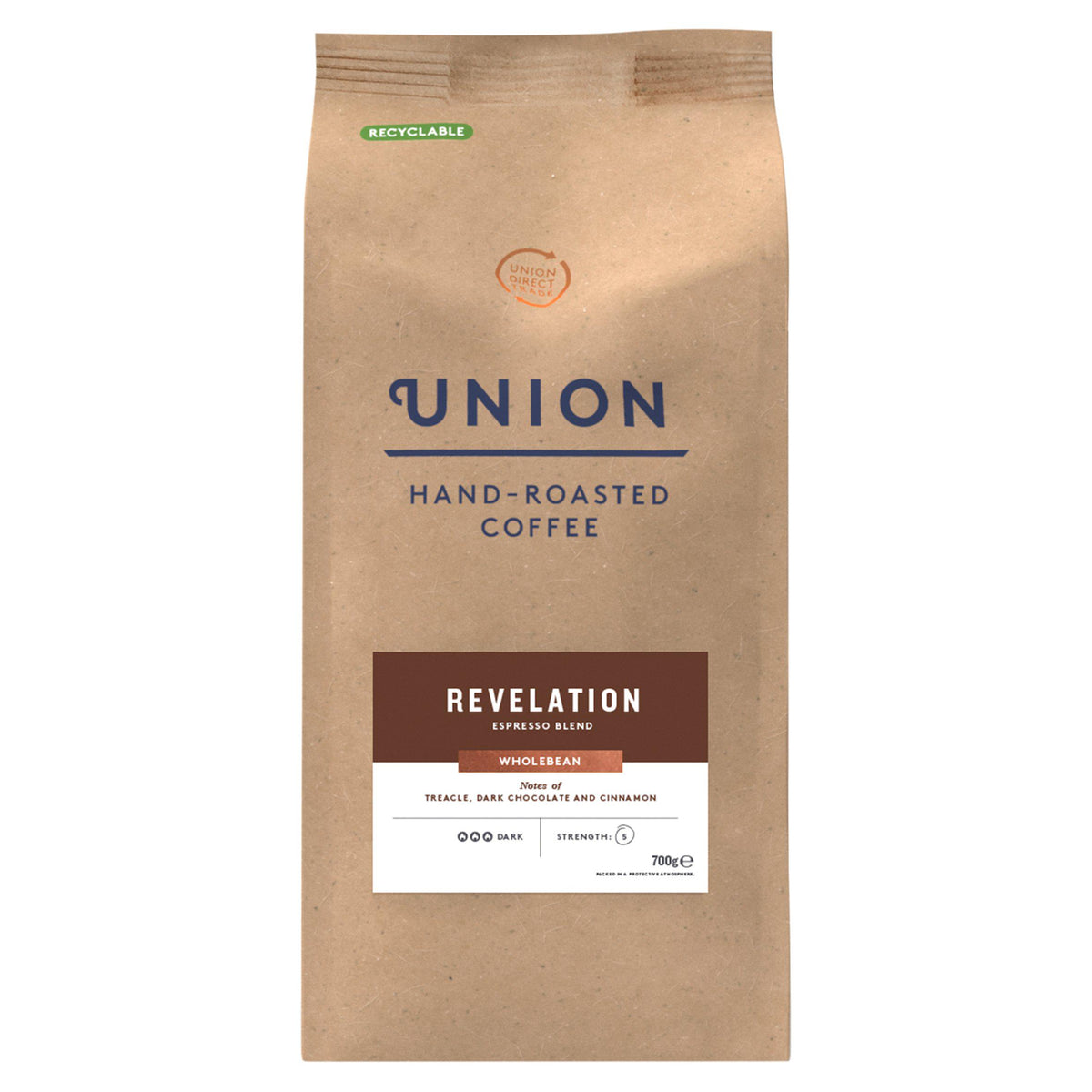 Union Hand-Roasted Revelation wholebean coffee 700g - British product